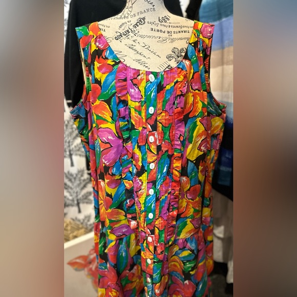 Vintage Chez California floral maxi kaftan dress size 24W - Picture 4 of 15